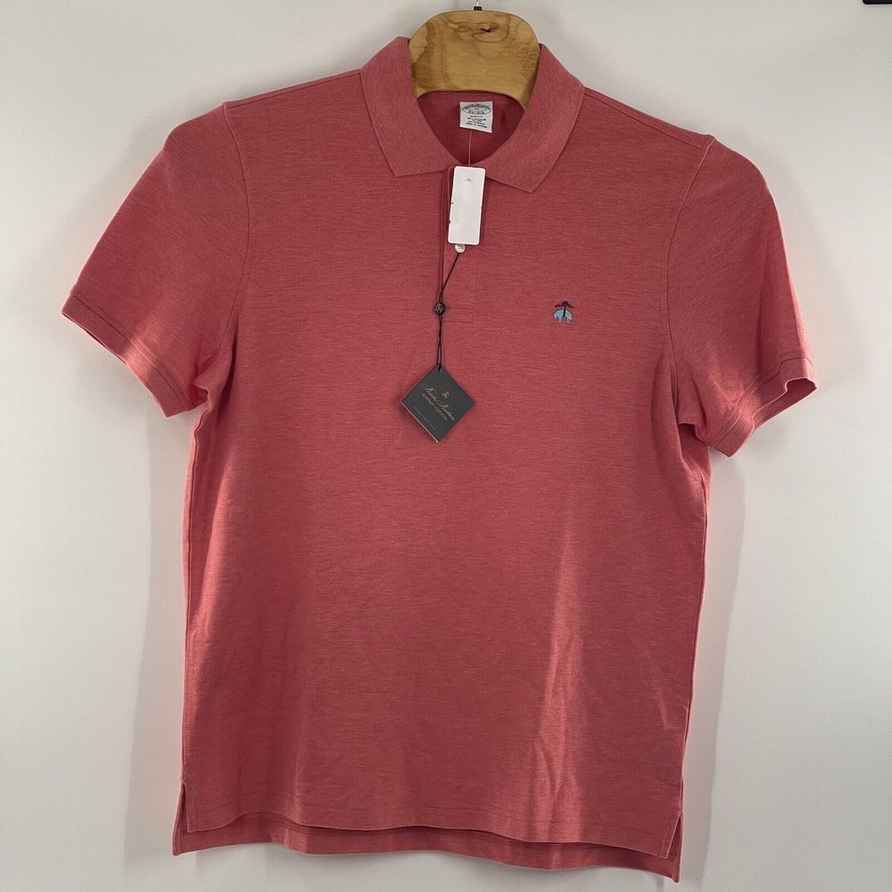 NWT Brooks Brothers Mens Golden Fleece Slim-Fit Washed Stretch Cotton polo Shirt